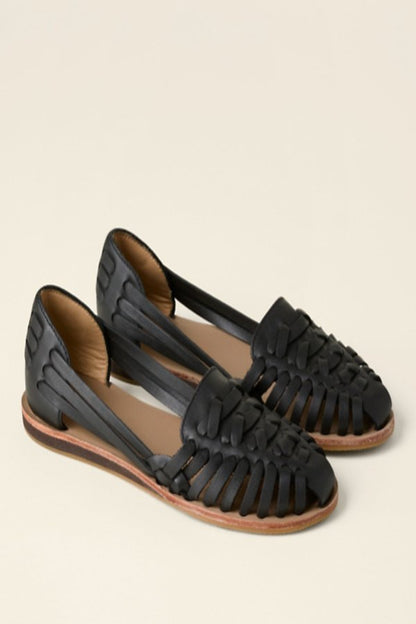 Comfortable Woven Leather Huarache Sandals for Women with Cushioned Low Wedge Sole
