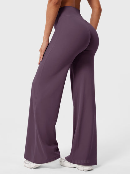 Effortless Wide Leg Pants for Women with High Waisted Flare Seamless Casual Style