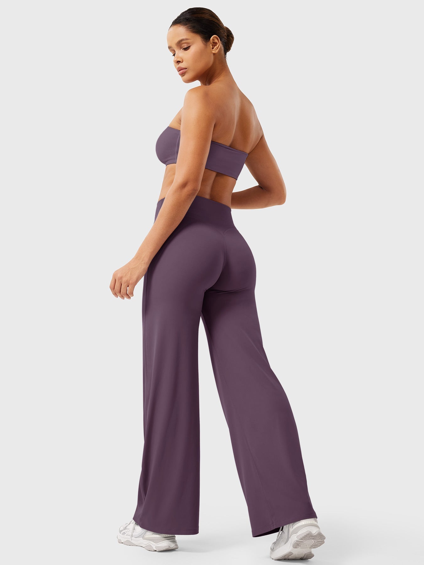 Effortless Wide Leg Pants for Women with High Waisted Flare Seamless Casual Style