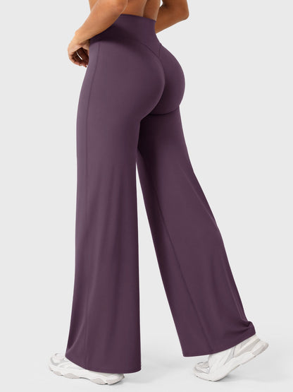 Effortless Wide Leg Pants for Women with High Waisted Flare Seamless Casual Style