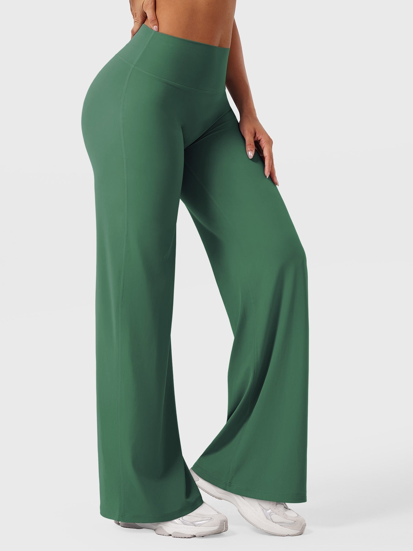 Effortless Wide Leg Pants for Women with High Waisted Flare Seamless Casual Style