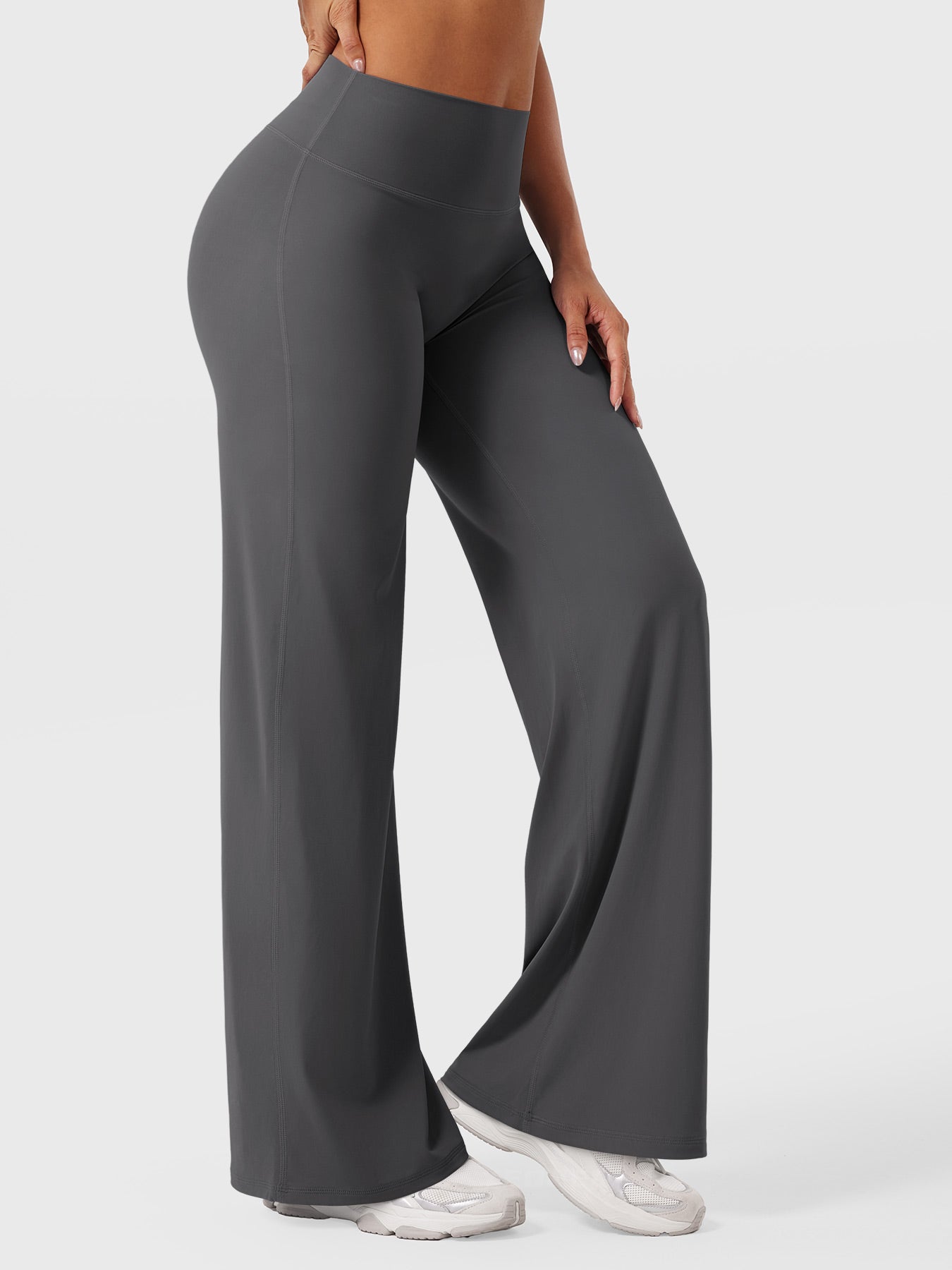 Effortless Wide Leg Pants for Women with High Waisted Flare Seamless Casual Style
