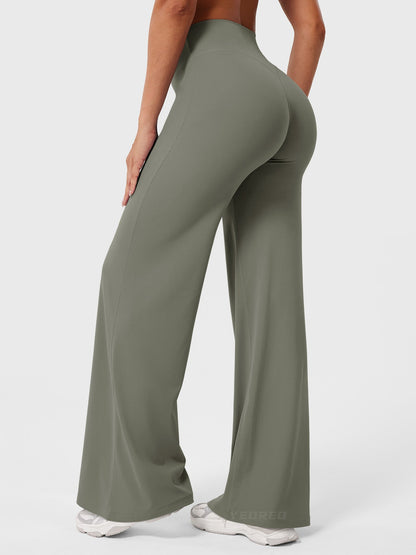 Effortless Wide Leg Pants for Women with High Waisted Flare Seamless Casual Style