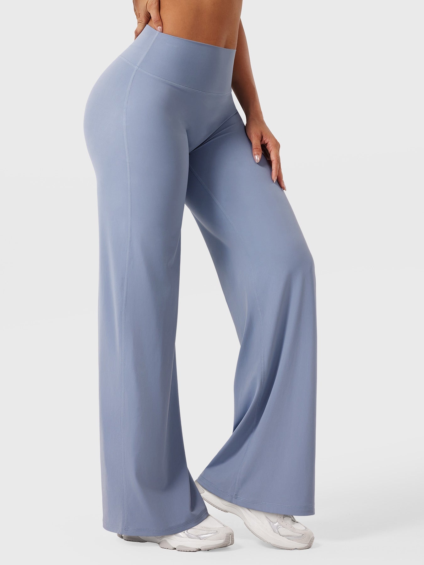 Effortless Wide Leg Pants for Women with High Waisted Flare Seamless Casual Style