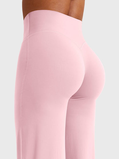 Effortless Wide Leg Pants for Women with High Waisted Flare Seamless Casual Style
