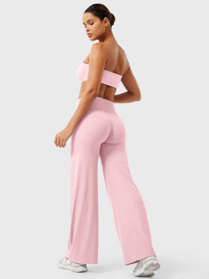 Effortless Wide Leg Pants for Women with High Waisted Flare Seamless Casual Style