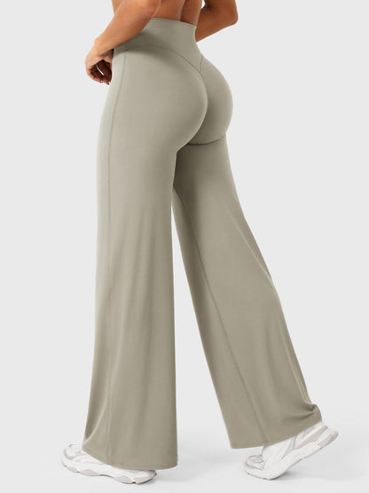 Effortless Wide Leg Pants for Women with High Waisted Flare Seamless Casual Style
