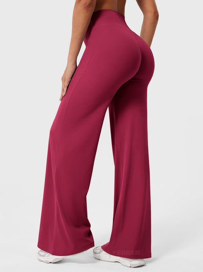 Effortless Wide Leg Pants for Women with High Waisted Flare Seamless Casual Style