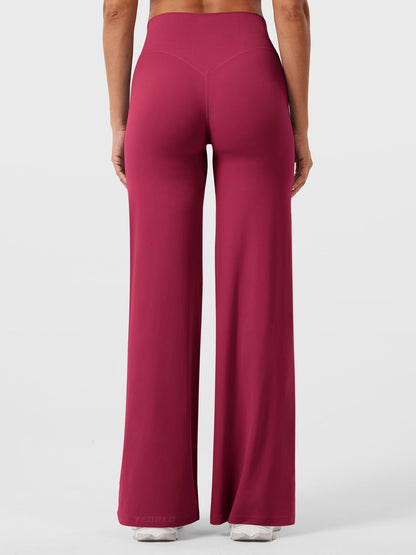 Effortless Wide Leg Pants for Women with High Waisted Flare Seamless Casual Style