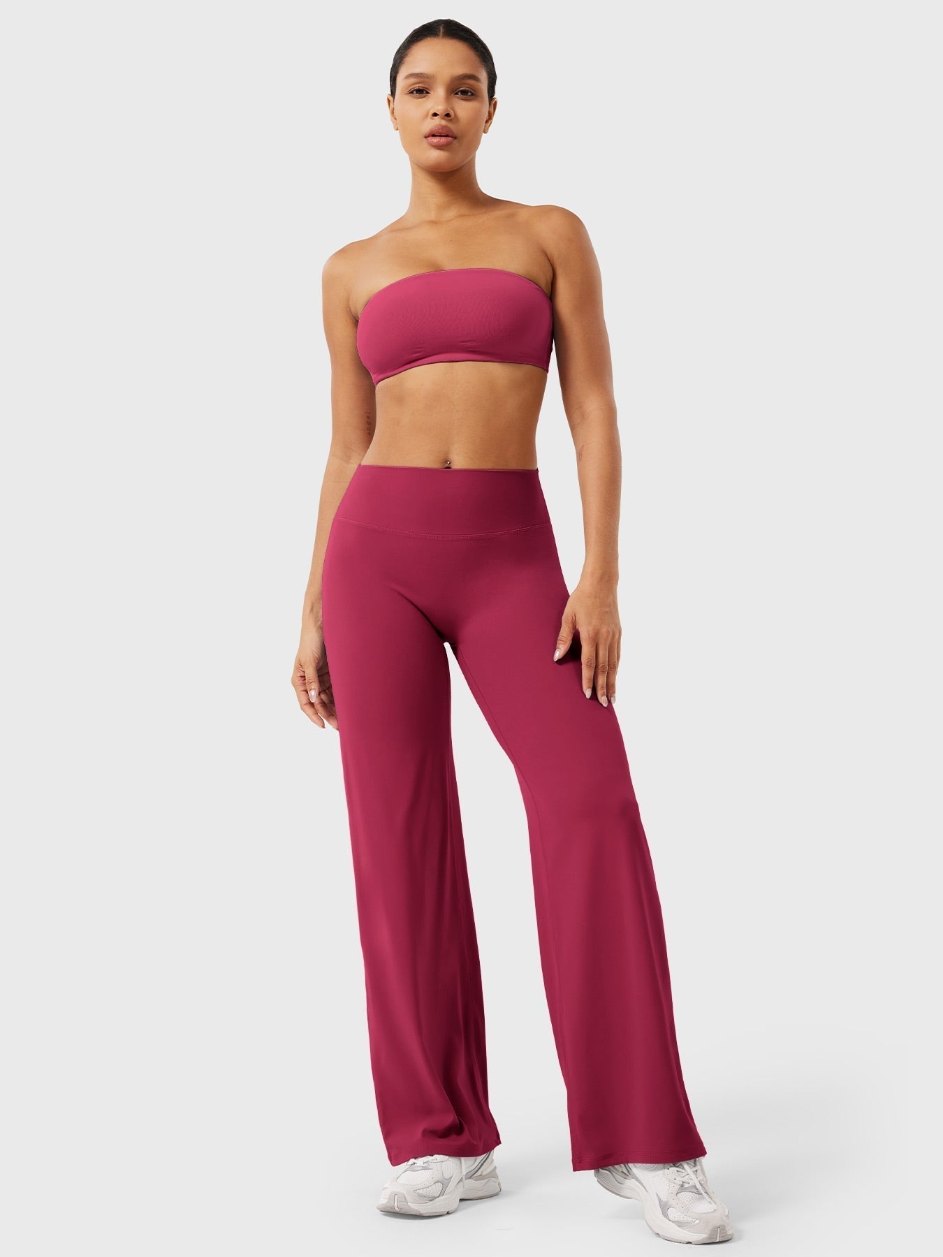 Effortless Wide Leg Pants for Women with High Waisted Flare Seamless Casual Style