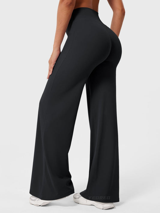 Effortless Wide Leg Pants for Women with High Waisted Flare Seamless Casual Style