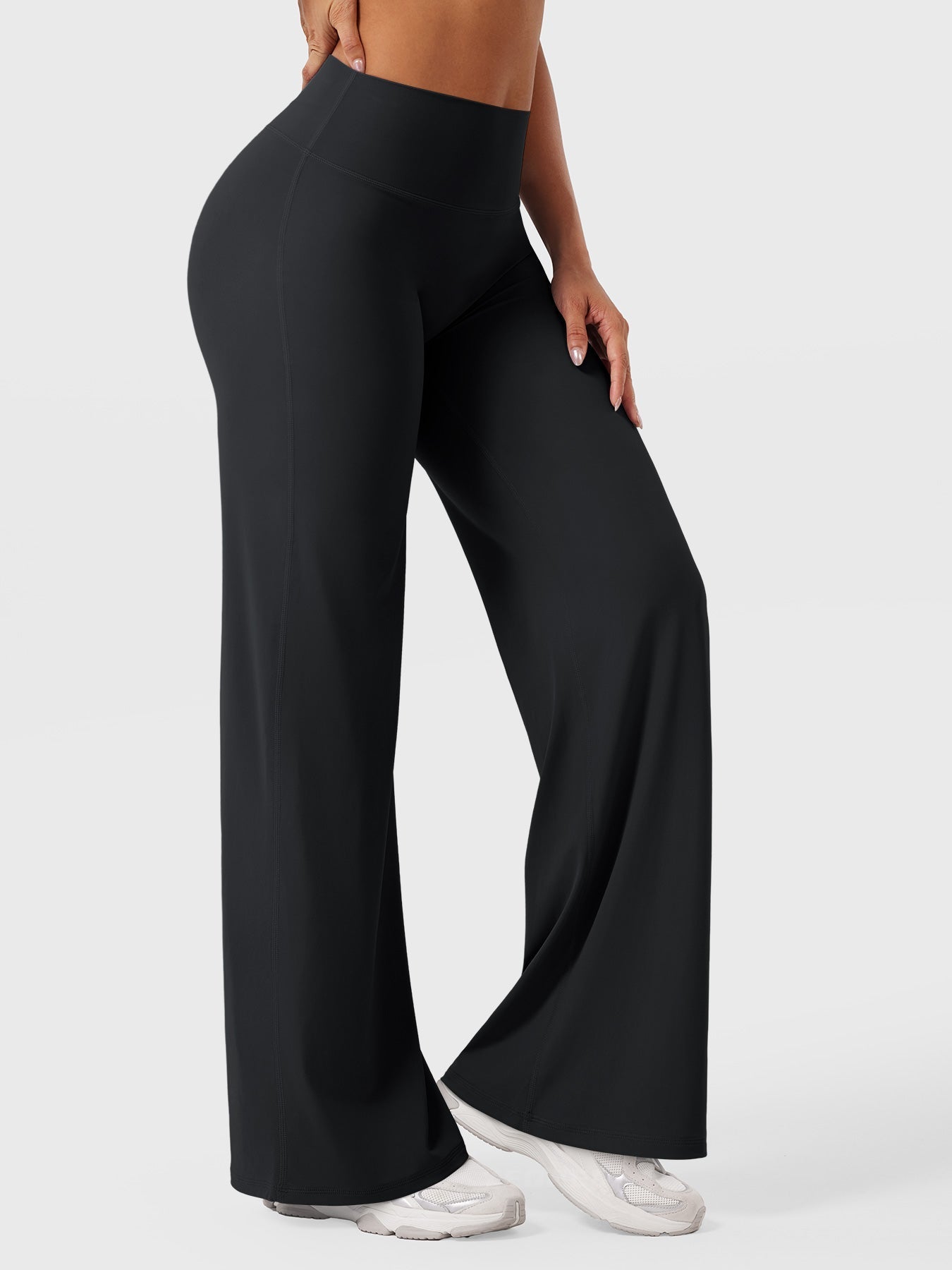 Effortless Wide Leg Pants for Women with High Waisted Flare Seamless Casual Style