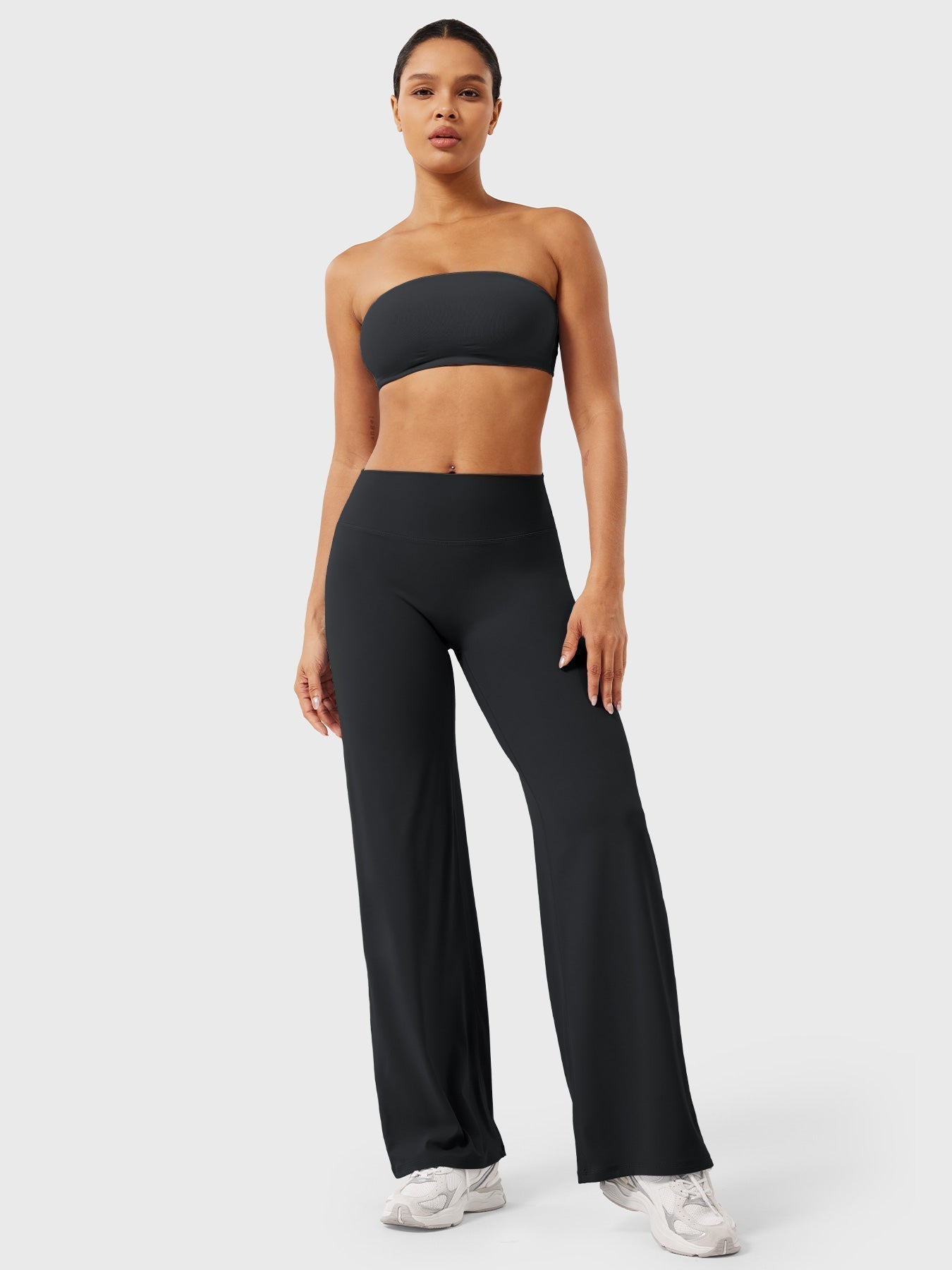 Effortless Wide Leg Pants for Women with High Waisted Flare Seamless Casual Style