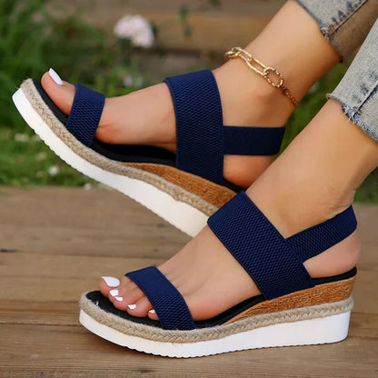 Comfortable Orthopedic Sandals for Women with Chunky Chain Strap Espadrille Platform Style